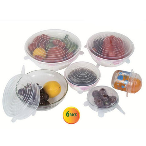 Image of Reusable Food Silicone Stretch 6 Pcs - Home and organisation