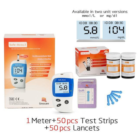 Image of Ben's Blood Glucose Meter with Test 50 Strips and 50 Lancets for Diabetic Medical - Home and organisation