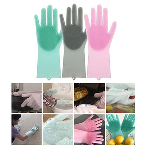 Magic Silicone Rubber Dish Washing Gloves